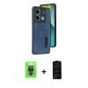MARSİLYAN™- Redmi Note 13 Pro 4G Kılıf Yörünge Işık Serisi - Siyah 6D Antistatik Mat Seramik Hayalet Nano Ekran Koruyucu + Raze Metal Kamera Lens - SH