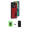 MARSİLYAN™- Redmi Note 13 Pro 4G Kılıf Yörünge Işık Serisi - Siyah 6D Antistatik Mat Seramik Hayalet Nano Ekran Koruyucu + Raze Metal Kamera Lens - SH