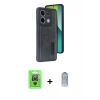 MARSİLYAN™- Redmi Note 13 Pro 4G Kılıf Yörünge Işık Serisi - Siyah Joko Magic 5D Cam + Raze Metal Kamera Lens - GS