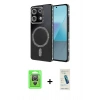 MARSİLYAN™- Redmi Note 13 Pro 4G Kılıf Zirve Doku Prime - Şeffaf Pasifik Cam Ekran Koruyucu + Raze Metal Kamera Lens - GS