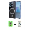 MARSİLYAN™- Redmi Note 13 Pro 4G Kılıf Zirve Doku Prime - Şeffaf Pasifik Cam Ekran Koruyucu + Raze Metal Kamera Lens - GS