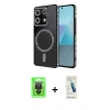 MARSİLYAN™- Redmi Note 13 Pro 4G Kılıf Zirve Doku Prime - Şeffaf Pasifik Cam Ekran Koruyucu + Raze Metal Kamera Lens - SH