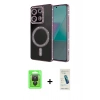 MARSİLYAN™- Redmi Note 13 Pro 4G Kılıf Zirve Doku Prime - Şeffaf Pasifik Cam Ekran Koruyucu + Raze Metal Kamera Lens - SH
