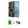 MARSİLYAN™- Redmi Note 13 Pro 4G Kılıf Zirve Doku Prime - Siyah 3D Antistatik Cam Ekran Koruyucu + Raze Metal Kamera Lens - SH