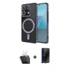 MARSİLYAN™- Redmi Note 13 Pro 4G Kılıf Zirve Doku Prime - Siyah 3D Antistatik Hayalet Cam Ekran Koruyucu + Kamera Lens Koruma Cam - SF