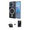 MARSİLYAN™- Redmi Note 13 Pro 4G Kılıf Zirve Doku Prime - Siyah 3D Antistatik Hayalet Cam Ekran Koruyucu + Kamera Lens Koruma Cam - SF