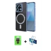 MARSİLYAN™- Redmi Note 13 Pro 4G Kılıf Zirve Doku Prime - Siyah 3D Antistatik Seramik Nano Ekran Koruyucu + Raze Metal Kamera Lens - SH