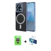 MARSİLYAN™- Redmi Note 13 Pro 4G Kılıf Zirve Doku Prime - Siyah 3D Antistatik Seramik Nano Ekran Koruyucu + Raze Metal Kamera Lens - GS