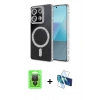 MARSİLYAN™- Redmi Note 13 Pro 4G Kılıf Zirve Doku Prime - Siyah 3D Antistatik Seramik Nano Ekran Koruyucu + Raze Metal Kamera Lens - SH