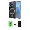 MARSİLYAN™- Redmi Note 13 Pro 4G Kılıf Zirve Doku Prime - Siyah 6D Antistatik Mat Seramik Hayalet Nano Ekran Koruyucu + Raze Metal Kamera Lens - GS