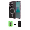MARSİLYAN™- Redmi Note 13 Pro 4G Kılıf Zirve Doku Prime - Siyah 6D Antistatik Mat Seramik Hayalet Nano Ekran Koruyucu + Raze Metal Kamera Lens - SH