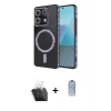 MARSİLYAN™- Redmi Note 13 Pro 4G Kılıf Zirve Doku Prime - Siyah Joko Magic 5D Cam + Kamera Lens Koruma Cam - SF