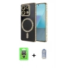 MARSİLYAN™- Redmi Note 13 Pro 4G Kılıf Zirve Doku Prime - Siyah Joko Magic 5D Cam + Raze Metal Kamera Lens - GS