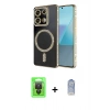 MARSİLYAN™- Redmi Note 13 Pro 4G Kılıf Zirve Doku Prime - Siyah Joko Magic 5D Cam + Raze Metal Kamera Lens - SH