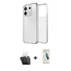 MARSİLYAN™- Redmi Note 13 Pro 4G Kılıf Zirve Doku - Şeffaf Pasifik Cam Ekran Koruyucu + Kamera Lens Koruma Cam - SF