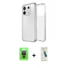 MARSİLYAN™- Redmi Note 13 Pro 4G Kılıf Zirve Doku - Şeffaf Pasifik Cam Ekran Koruyucu + Raze Metal Kamera Lens - SH