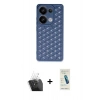 MARSİLYAN™- Redmi Note 13 Pro 4G Kılıf Zirve Form - Şeffaf Pasifik Cam Ekran Koruyucu + Kamera Lens Koruma Cam - SF
