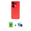 MARSİLYAN™- Redmi Note 13 Pro 4G Kılıf Zirve Form - Siyah 3D Antistatik Seramik Nano Ekran Koruyucu + Raze Metal Kamera Lens - GS