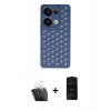 MARSİLYAN™- Redmi Note 13 Pro 4G Kılıf Zirve Form - Siyah 6D Antistatik Mat Seramik Hayalet Nano Ekran Koruyucu + Kamera Lens Koruma Cam - SF