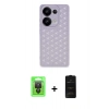 MARSİLYAN™- Redmi Note 13 Pro 4G Kılıf Zirve Form - Siyah 6D Antistatik Mat Seramik Hayalet Nano Ekran Koruyucu + Siyah Raze Metal Kamera Lens