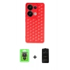 MARSİLYAN™- Redmi Note 13 Pro 4G Kılıf Zirve Form - Siyah 6D Antistatik Mat Seramik Hayalet Nano Ekran Koruyucu + Siyah Raze Metal Kamera Lens