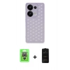 MARSİLYAN™- Redmi Note 13 Pro 4G Kılıf Zirve Form - Siyah 6D Antistatik Mat Seramik Hayalet Nano Ekran Koruyucu + Raze Metal Kamera Lens - GS