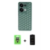 MARSİLYAN™- Redmi Note 13 Pro 4G Kılıf Zirve Form - Siyah 6D Antistatik Mat Seramik Hayalet Nano Ekran Koruyucu + Raze Metal Kamera Lens - GS