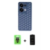 MARSİLYAN™- Redmi Note 13 Pro 4G Kılıf Zirve Form - Siyah 6D Antistatik Mat Seramik Hayalet Nano Ekran Koruyucu + Siyah Raze Metal Kamera Lens