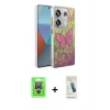 MARSİLYAN™- Redmi Note 13 Pro 4G Kılıf Zirve Modern Prime - Şeffaf Pasifik Cam Ekran Koruyucu + Gümüş Raze Metal Kamera Lens