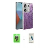 MARSİLYAN™- Redmi Note 13 Pro 4G Kılıf Zirve Modern Prime - Şeffaf Pasifik Cam Ekran Koruyucu + Gümüş Raze Metal Kamera Lens