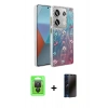 MARSİLYAN™- Redmi Note 13 Pro 4G Kılıf Zirve Modern Prime - Siyah 3D Antistatik Hayalet Cam Ekran Koruyucu + Raze Metal Kamera Lens - SH
