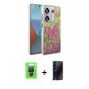 MARSİLYAN™- Redmi Note 13 Pro 4G Kılıf Zirve Modern Prime - Siyah 3D Antistatik Hayalet Cam Ekran Koruyucu + Raze Metal Kamera Lens - SH