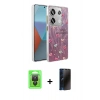 MARSİLYAN™- Redmi Note 13 Pro 4G Kılıf Zirve Modern Prime - Siyah 3D Antistatik Hayalet Cam Ekran Koruyucu + Raze Metal Kamera Lens - SH