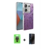 MARSİLYAN™- Redmi Note 13 Pro 4G Kılıf Zirve Modern Prime - Siyah 3D Antistatik Hayalet Cam Ekran Koruyucu + Raze Metal Kamera Lens - SH