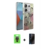 MARSİLYAN™- Redmi Note 13 Pro 4G Kılıf Zirve Modern Prime - Siyah 3D Antistatik Hayalet Cam Ekran Koruyucu + Raze Metal Kamera Lens - SH