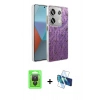 MARSİLYAN™- Redmi Note 13 Pro 4G Kılıf Zirve Modern Prime - Siyah 3D Antistatik Seramik Nano Ekran Koruyucu + Siyah Raze Metal Kamera Lens