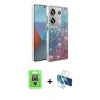 MARSİLYAN™- Redmi Note 13 Pro 4G Kılıf Zirve Modern Prime - Siyah 3D Antistatik Seramik Nano Ekran Koruyucu + Raze Metal Kamera Lens - GS