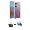 MARSİLYAN™- Redmi Note 13 Pro 4G Kılıf Zirve Modern Prime - Siyah 3D Antistatik Seramik Nano Ekran Koruyucu + Kamera Lens Koruma Cam - SF