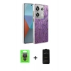 MARSİLYAN™- Redmi Note 13 Pro 4G Kılıf Zirve Modern Prime - Siyah 6D Antistatik Mat Seramik Hayalet Nano Ekran Koruyucu + Siyah Raze Metal Kamera Lens