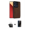 MARSİLYAN™- Redmi Note 13 Pro 4G Kılıf Zirve Yansıma Serisi - Siyah 3D Antistatik Hayalet Cam Ekran Koruyucu + Kamera Lens Koruma Cam - SF