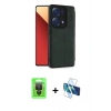 MARSİLYAN™- Redmi Note 13 Pro 4G Kılıf Zirve Yansıma Serisi - Siyah 3D Antistatik Seramik Nano Ekran Koruyucu + Raze Metal Kamera Lens - SH