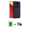 MARSİLYAN™- Redmi Note 13 Pro 4G Kılıf Zirve Yansıma Serisi - Siyah 3D Antistatik Seramik Nano Ekran Koruyucu + Raze Metal Kamera Lens - SH