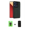 MARSİLYAN™- Redmi Note 13 Pro 4G Kılıf Zirve Yansıma Serisi - Siyah 6D Antistatik Mat Seramik Hayalet Nano Ekran Koruyucu + Raze Metal Kamera Lens - SH
