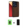 MARSİLYAN™- Redmi Note 13 Pro 4G Kılıf Zirve Yansıma Serisi - Siyah 6D Antistatik Mat Seramik Hayalet Nano Ekran Koruyucu + Raze Metal Kamera Lens - SH