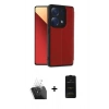 MARSİLYAN™- Redmi Note 13 Pro 4G Kılıf Zirve Yansıma Serisi - Siyah 6D Antistatik Mat Seramik Hayalet Nano Ekran Koruyucu + Kamera Lens Koruma Cam - SF