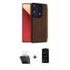 MARSİLYAN™- Redmi Note 13 Pro 4G Kılıf Zirve Yansıma Serisi - Siyah 6D Antistatik Mat Seramik Hayalet Nano Ekran Koruyucu + Kamera Lens Koruma Cam - SF