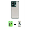 MARSİLYAN™- Redmi Note 13 Pro 5G Kılıf Ahenk Çizgi Serisi - Şeffaf Pasifik Cam Ekran Koruyucu + Raze Metal Kamera Lens - GS