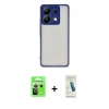 MARSİLYAN™- Redmi Note 13 Pro 5G Kılıf Ahenk Çizgi Serisi - Şeffaf Pasifik Cam Ekran Koruyucu + Raze Metal Kamera Lens - GS
