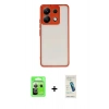 MARSİLYAN™- Redmi Note 13 Pro 5G Kılıf Ahenk Çizgi Serisi - Şeffaf Pasifik Cam Ekran Koruyucu + Raze Metal Kamera Lens - GS