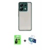 MARSİLYAN™- Redmi Note 13 Pro 5G Kılıf Ahenk Çizgi Serisi - Siyah 3D Antistatik Cam Ekran Koruyucu + Raze Metal Kamera Lens - SH